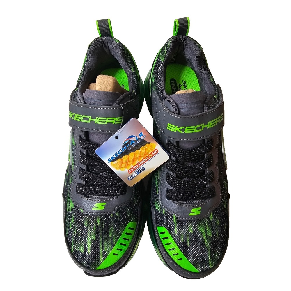 New Skechers Skech-Airā Boys 4.5 97735L/BCCL mega-azide black/charcoal/lime